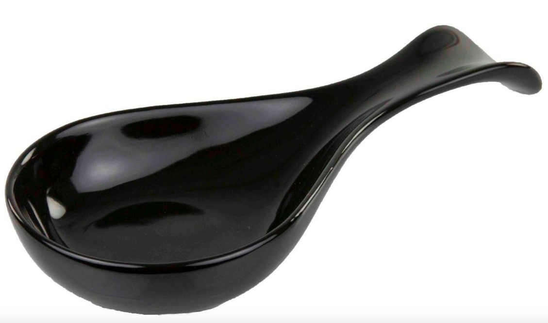 Home Basics New Ceramic Spoon Rest Black And White