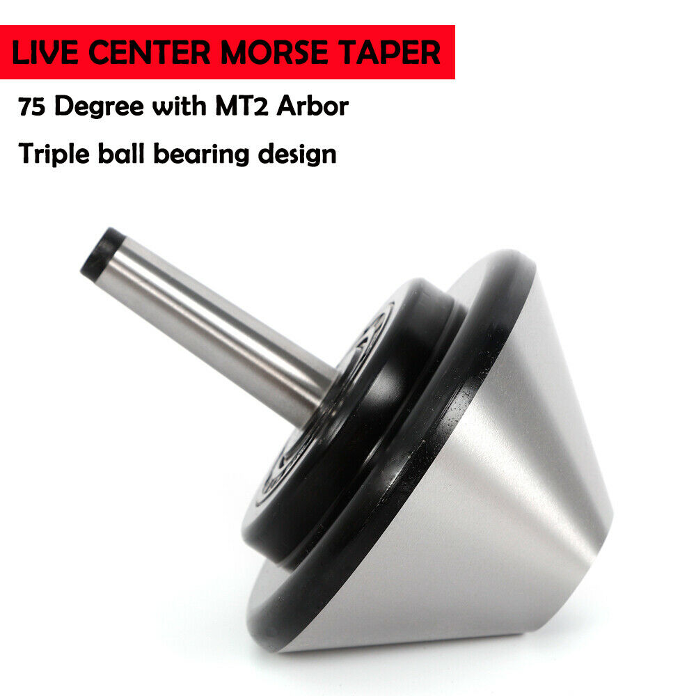 MT2 Bull Nose Lathe Live Center Morse Taper 75° w/ MT2 Arbor For Lathe Machine