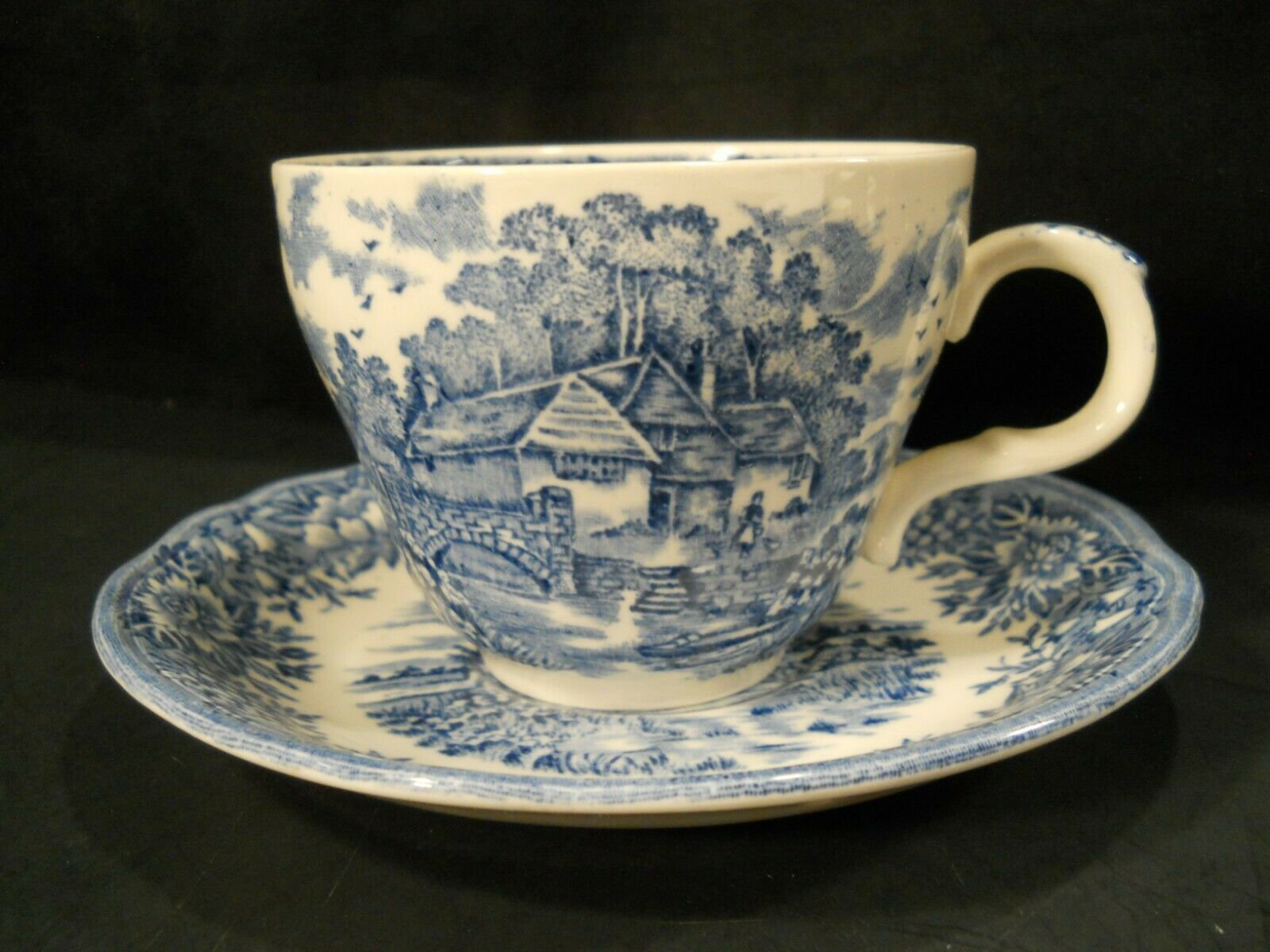 English Village Salem China Co. Olde Staffordshire Cup & Saucer Ironstone