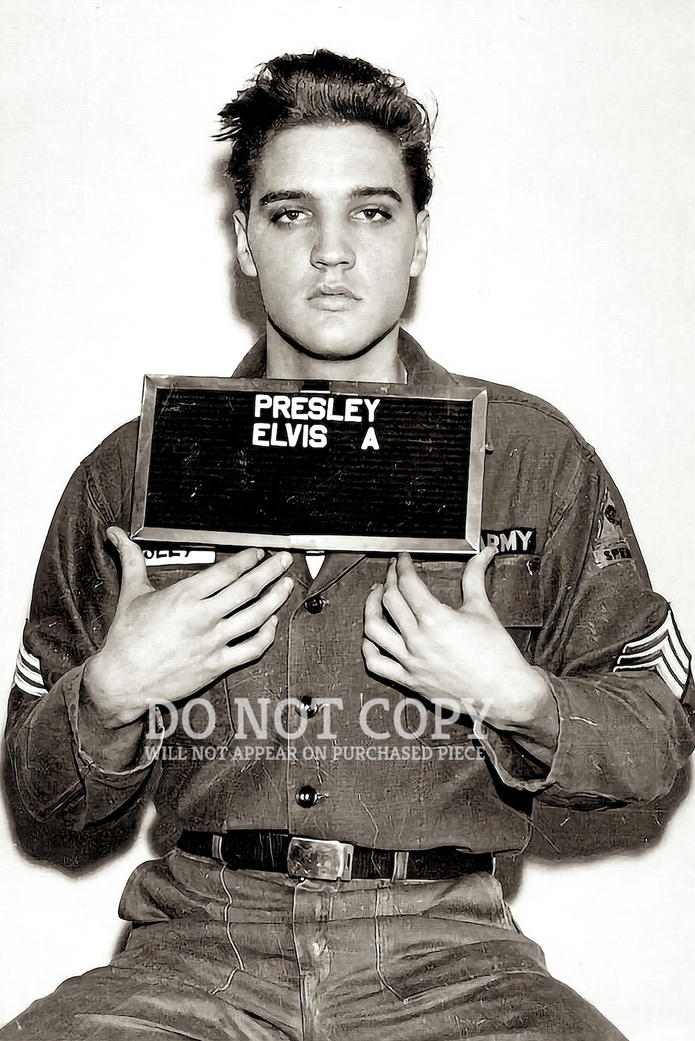 Elvis Presley Army Enlistment Photograph 11 X 16 - Rare 1960 Photo Poster Print