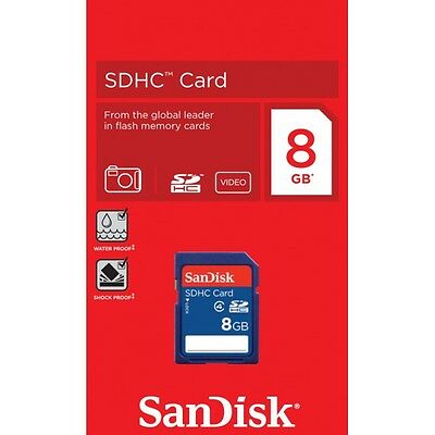 New Sandisk 8gb Sdhc Class 4 Sd Flash Memory Card Camera 8 G Gb Sdsdb-008g-b35