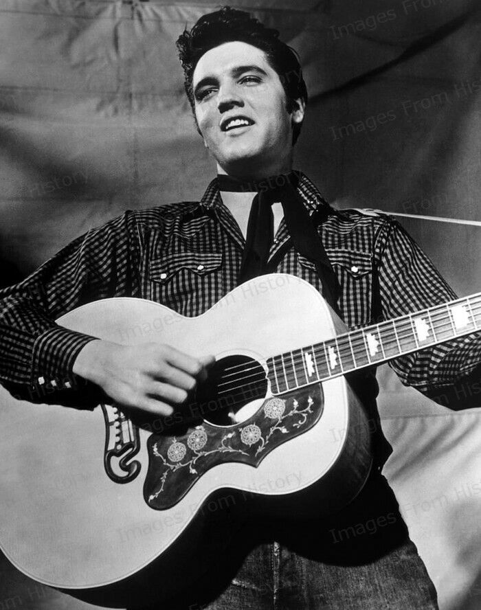 8x10 Print Elvis Presley On Stage Performing 1958 #2558a