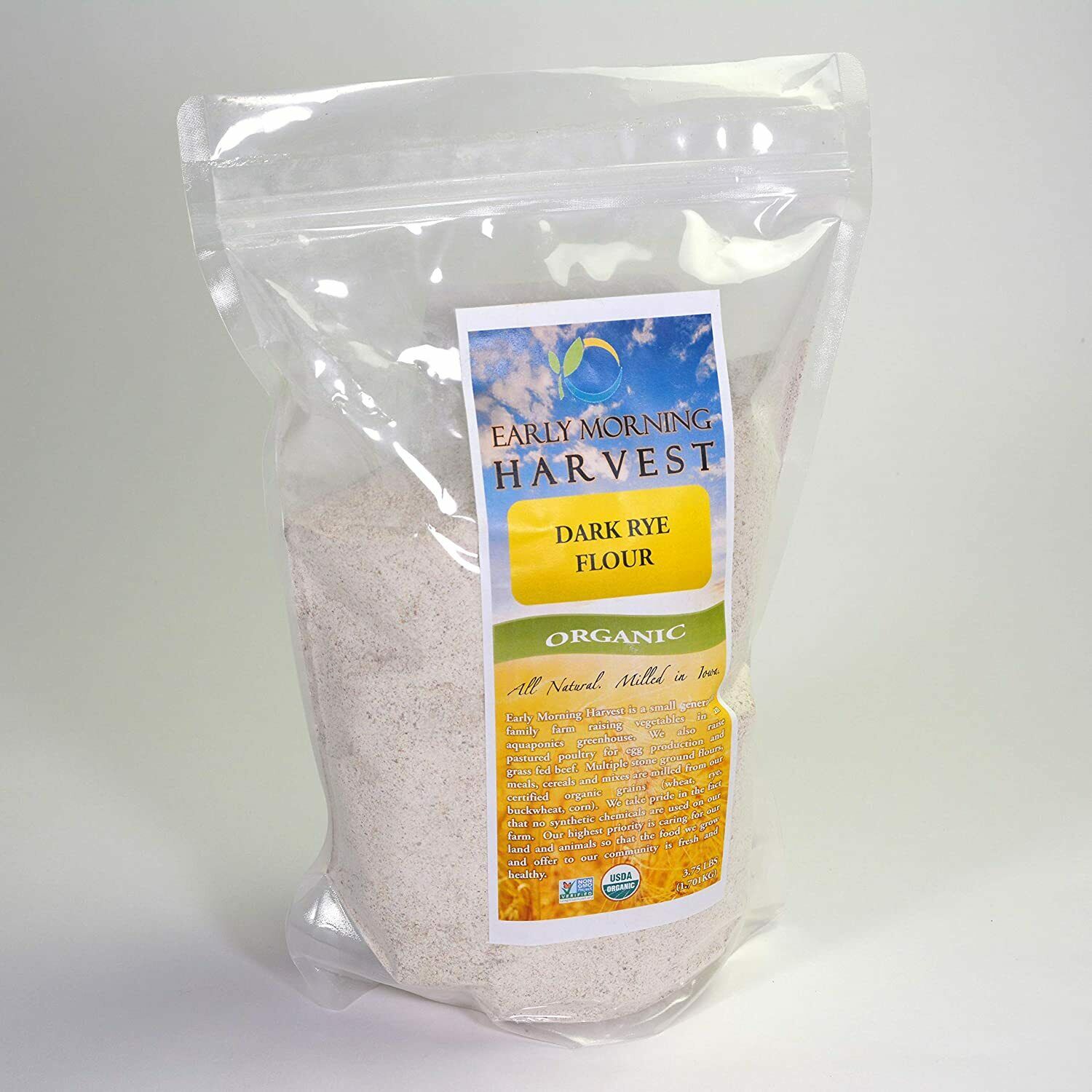 Early Morning Harvest Organic Non-gmo Dark Rye Flour - 3.75 Lb Bag