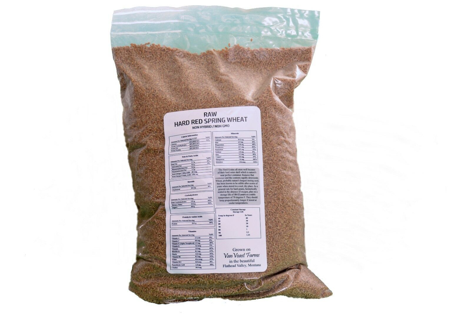 Hard Red Spring Wheat Berries Chemical Free Non-gmo 23 Lb Sealed Bag