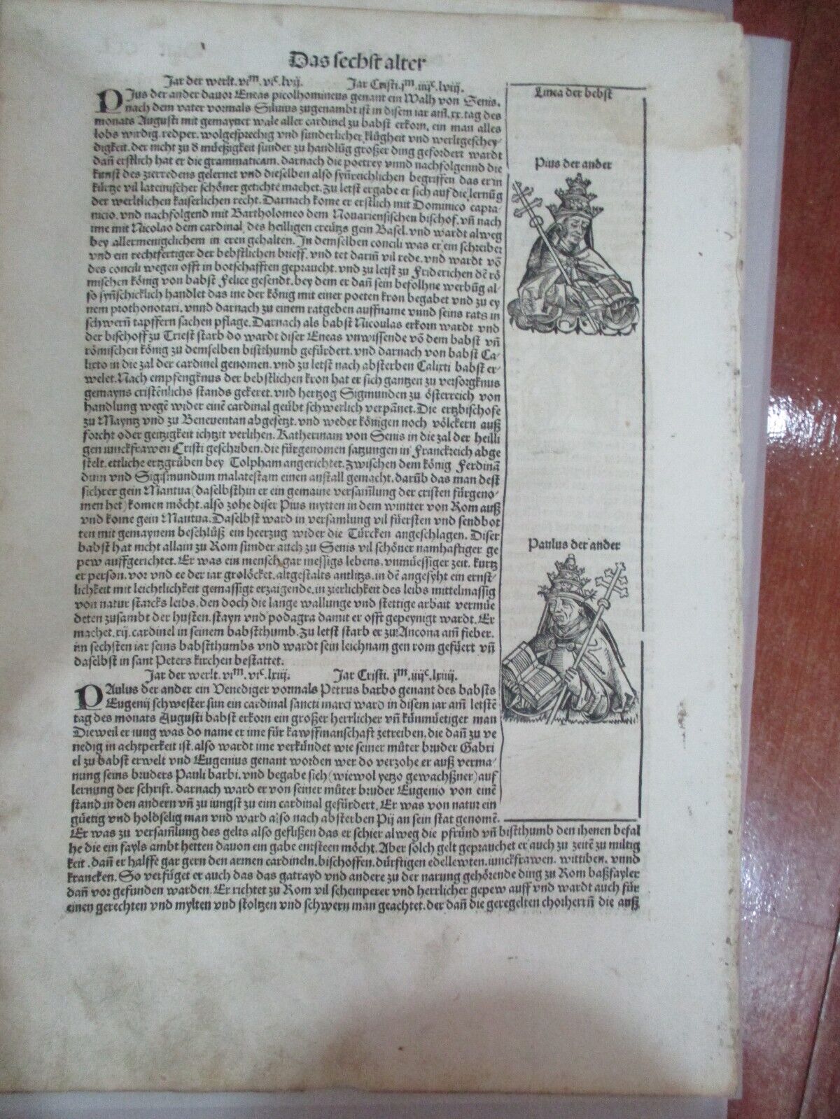 Page 250 of Incunable Nuremberg chronicles , done in 1493 (old German)