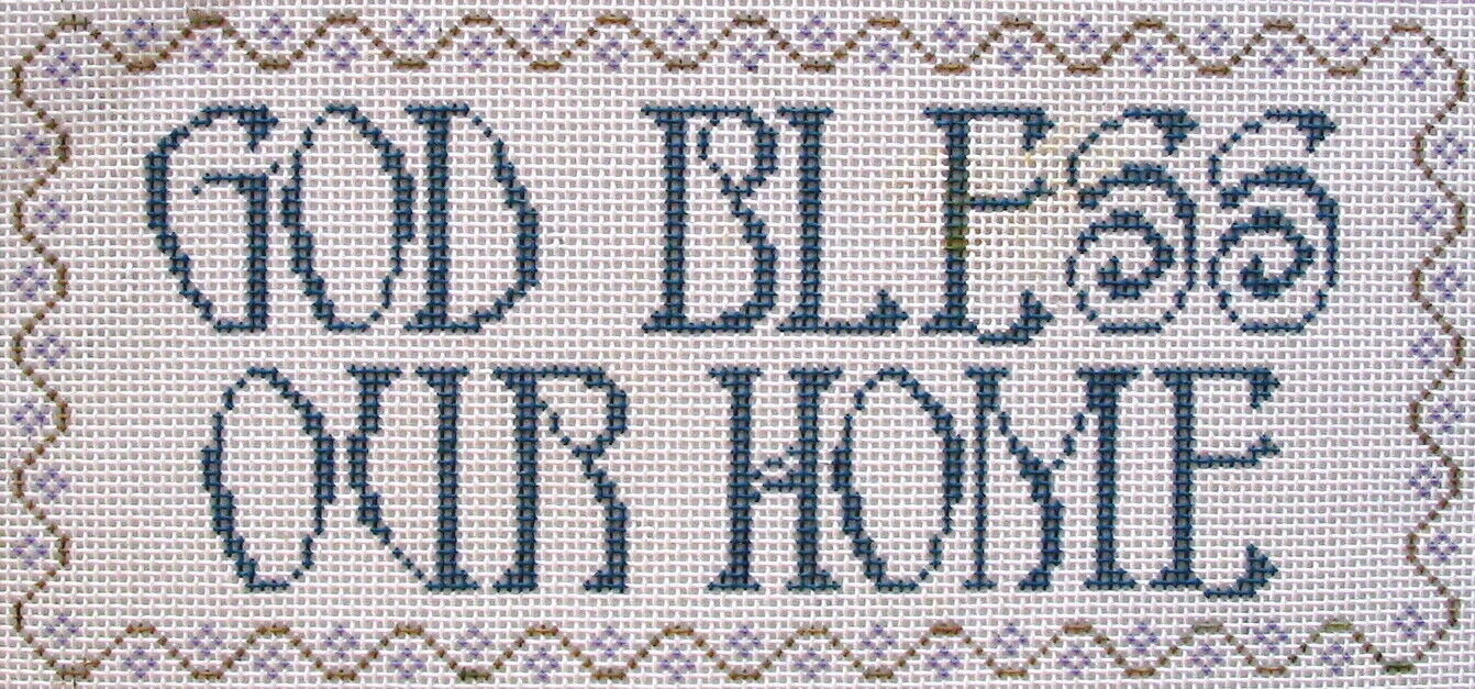 God Bless Our Home Hand Painted Needlepoint Canvas