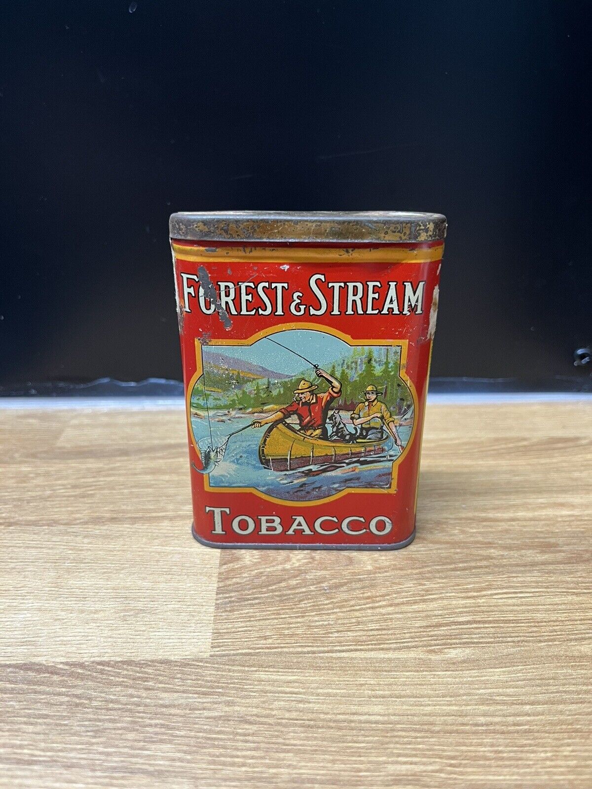 Vintage Forest & Stream Tobacco Tin Empty
