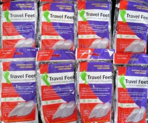 Travel Feet 9760 Disposable Clear Foot Covers Tsa Approved 8(2pks)