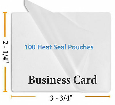 5 Mil Business Card Size Heat Sealing Laminating Pouches 100  2.25 X 3.75 Inches