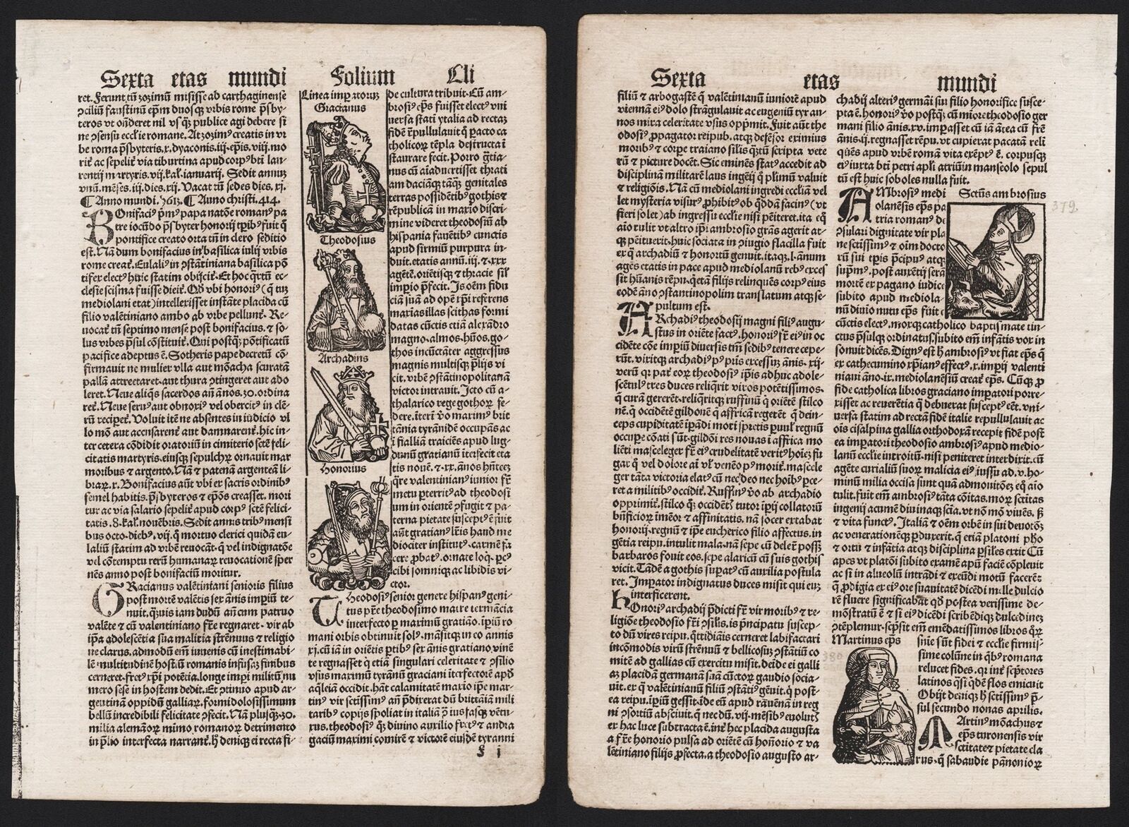 1497 Schedel Inkunabel Incunable Woodcuts Woodcut Sheet Leaf Cli