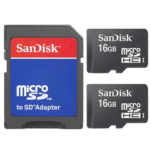 2 Pack SanDisk Class 4 16GB=32GB MicroSD SDHC TF Flash Memory Card W/SD Adapter