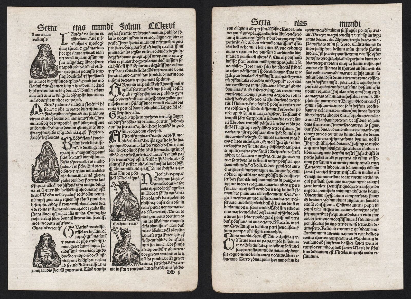 1497 Schedel Inkunabel Incunable Woodcuts Woodcut Sheet Leaf Cclxxvi