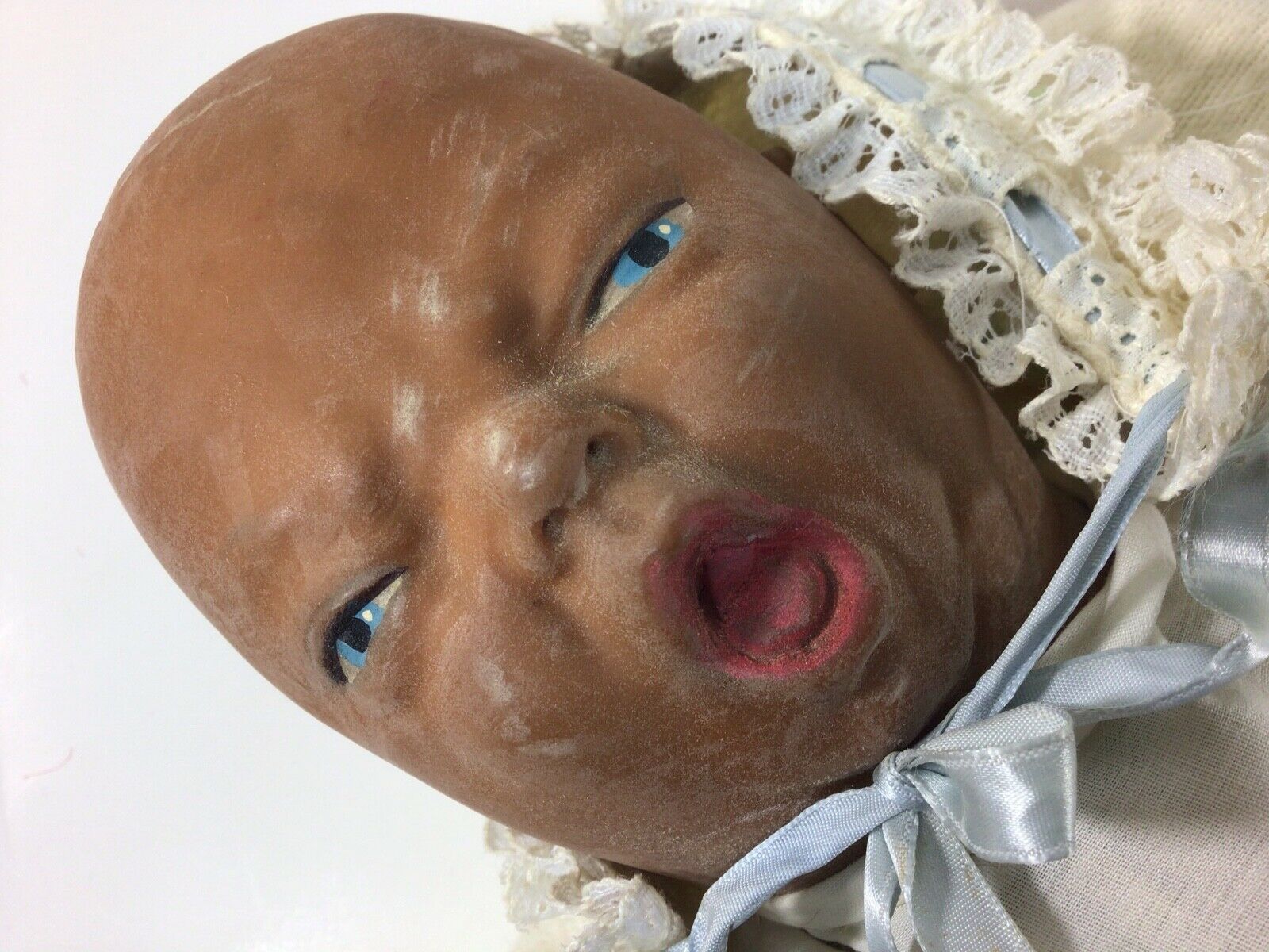 Vintage Horsman Lastic Plastic Creepy Screaming Crying Wailing Doll Magic Skin